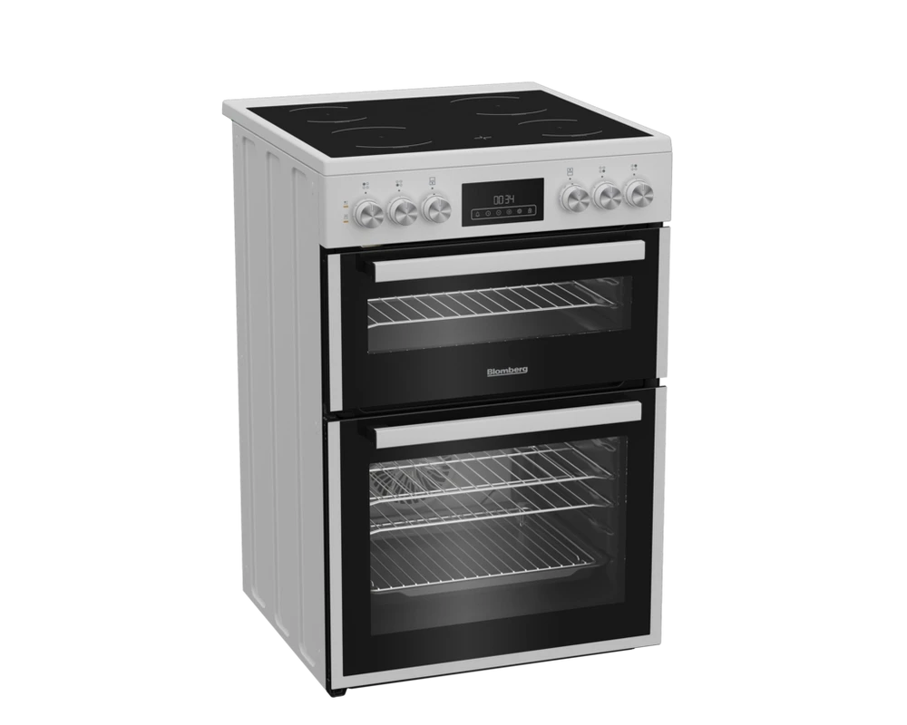 Blomberg HKRN651W 60cm Double Oven Electric Cooker With Vitroceramic Hob White Clearance