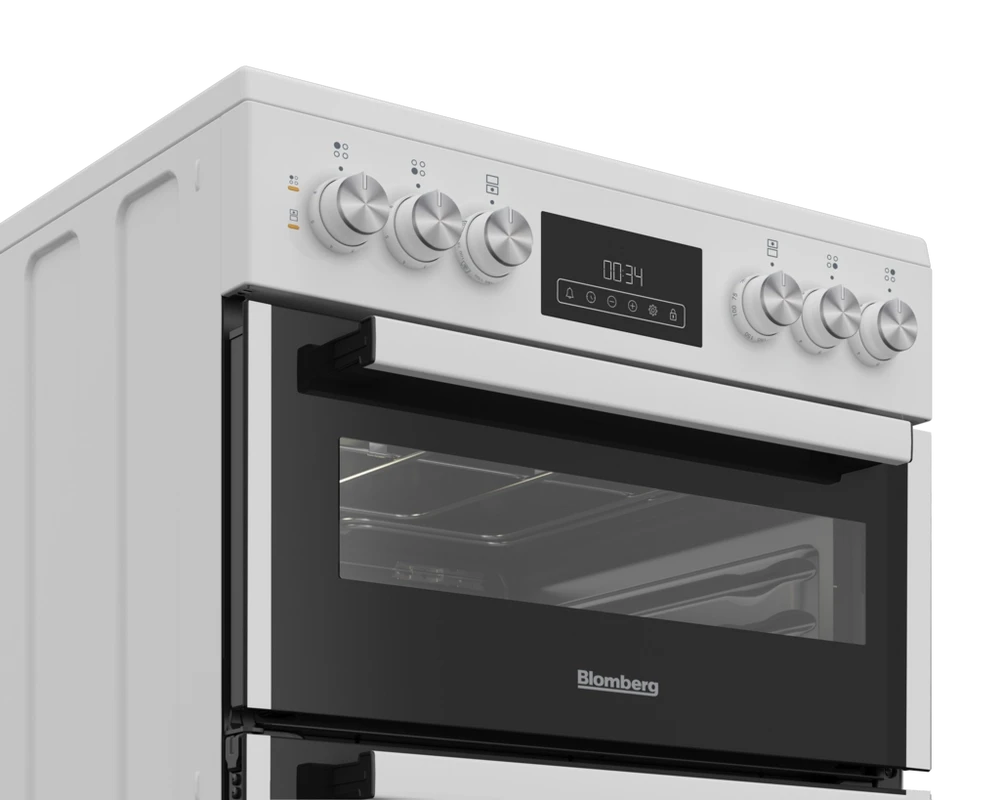 Blomberg HKRN651W 60cm Double Oven Electric Cooker With Vitroceramic Hob White Clearance
