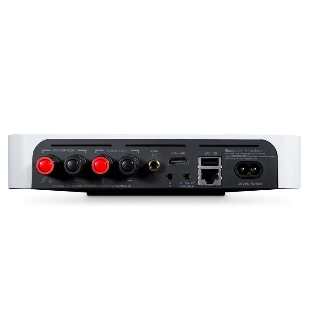 Bluesound Powernode Edge (N230) Compact Hi-Res Wireless Music Streaming Amplifier - White White