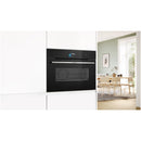 Bosch CSG7584B1 Series 8 47L Built-in compact oven with Steam Function Black - A+ Rated