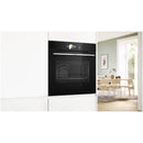 Bosch HBG7784B1 60cm Series 8 Pyrolytic Electric Built in Single Oven With Air Fry Function In Black