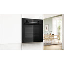 Bosch HQA534BB3B 60cm Series 8 Electric Built in Single Oven with Added Steam Function in Black
