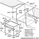 Bosch HQA574BB3B Series 4 71L Built-In Electric Single Pyrolytic Oven Black - A+ Rated