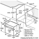 Bosch HQA574BS3B Series 4 Built In Electric Single Oven 60cm Stainless Steel