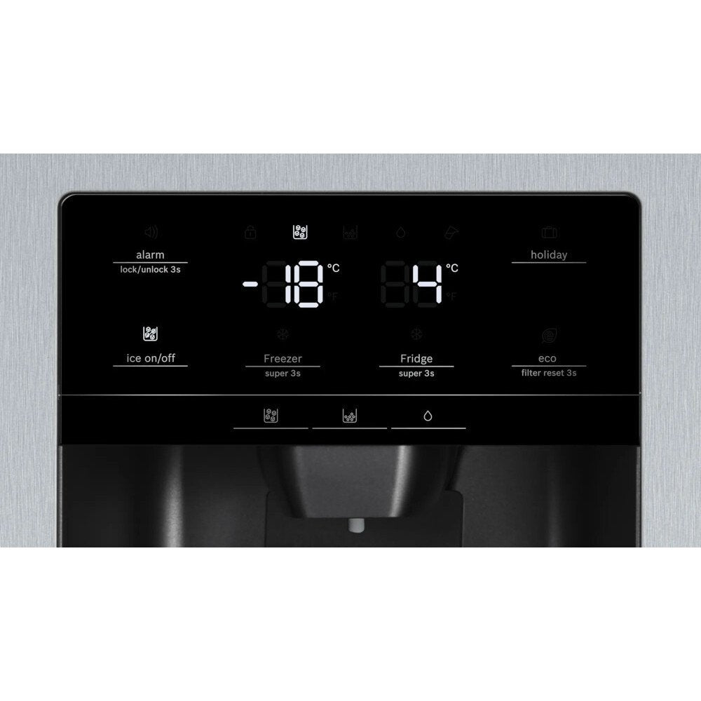 Bosch KAD93AIERG Series 6 Plumbed American Fridge Freezer Stainless Steel - E Rated Stainless Steel