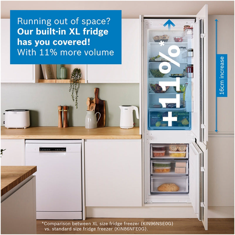 Bosch KIN96NSE0G Series 2 Fully Integrated 60/40 Fridge Freezer Frost Free - E Rated
