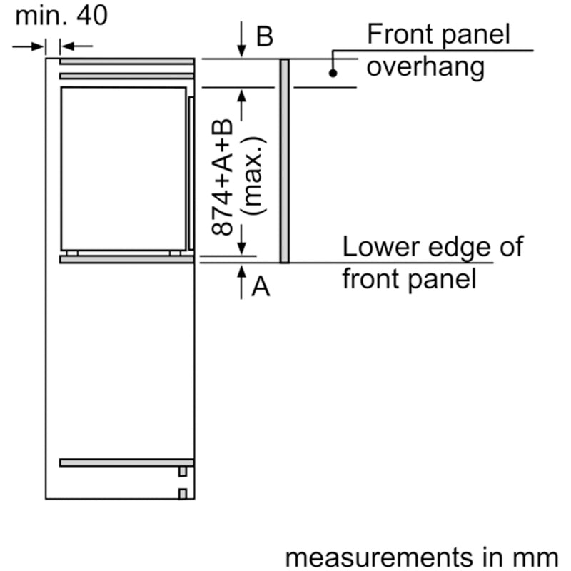 Bosch KIR21NSE0 Series 2 Fully Integrated Larder Fridge with Sliding Hinge - E Rated