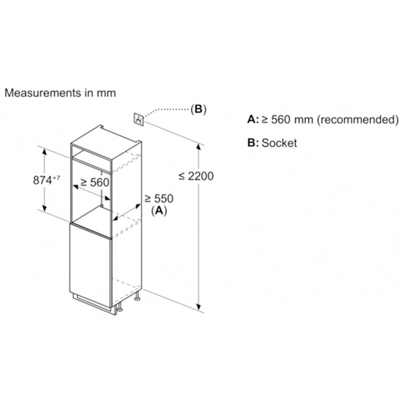 Bosch KIR21NSE0 Series 2 Fully Integrated Larder Fridge with Sliding Hinge - E Rated