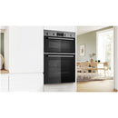 Bosch MBA578BS7B Series 6 Built-In Electric Double Oven Stainless Steel - A Rated