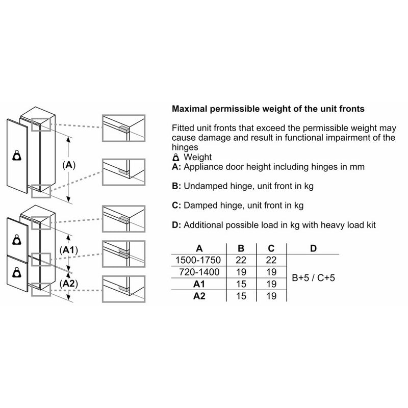 Bosch Series 4 GIN81VEE0G Built in 177cm Frost Free Upright Freezer - Clearance