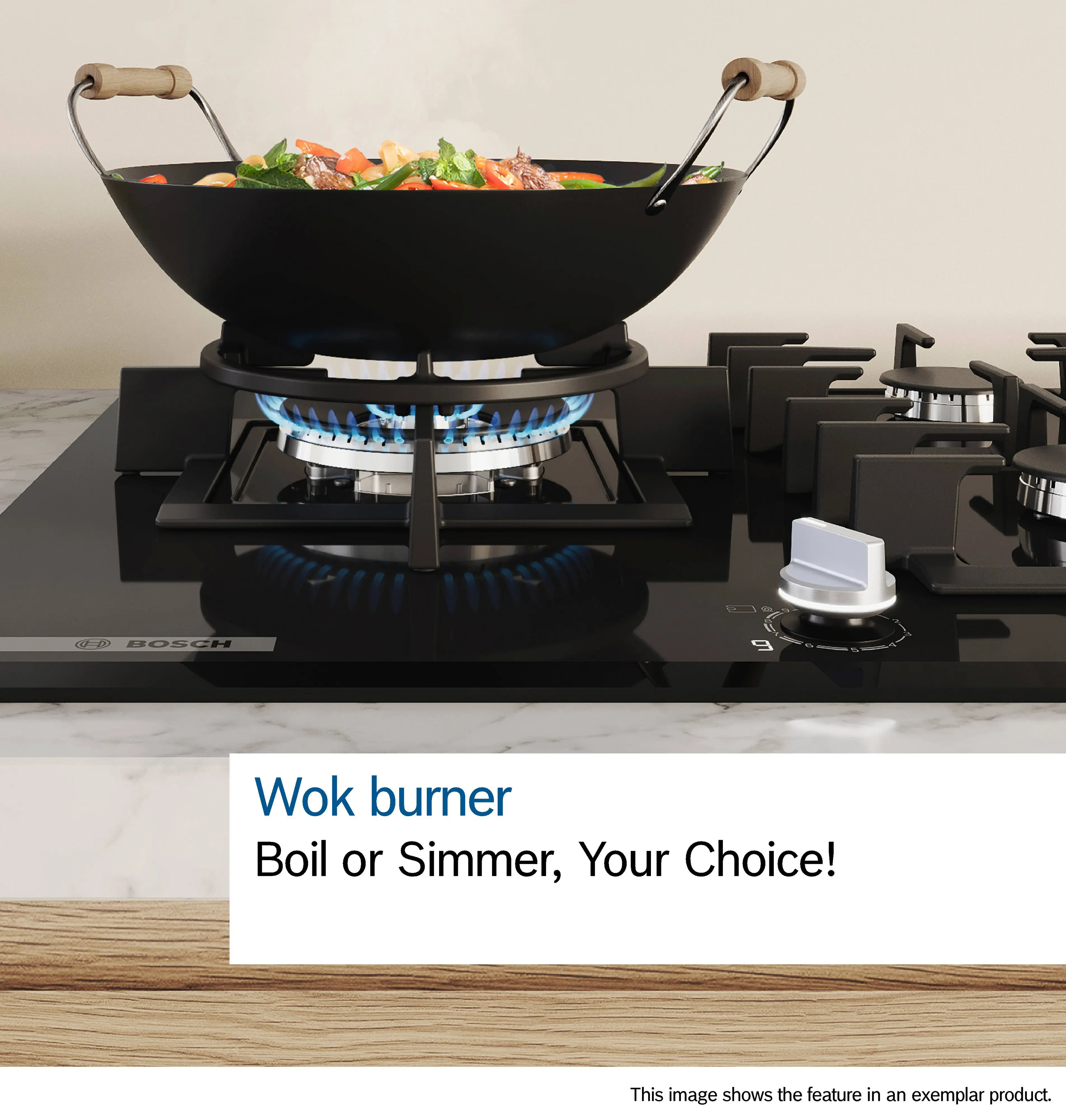 Bosch Series 4 PGM7B5K90 75cm Gas Hob Stainless Steel