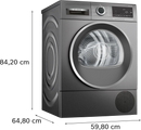 Bosch Series 6 WQG245R2GB 9kg Freestanding Heat Pump Tumble Dryer Grey