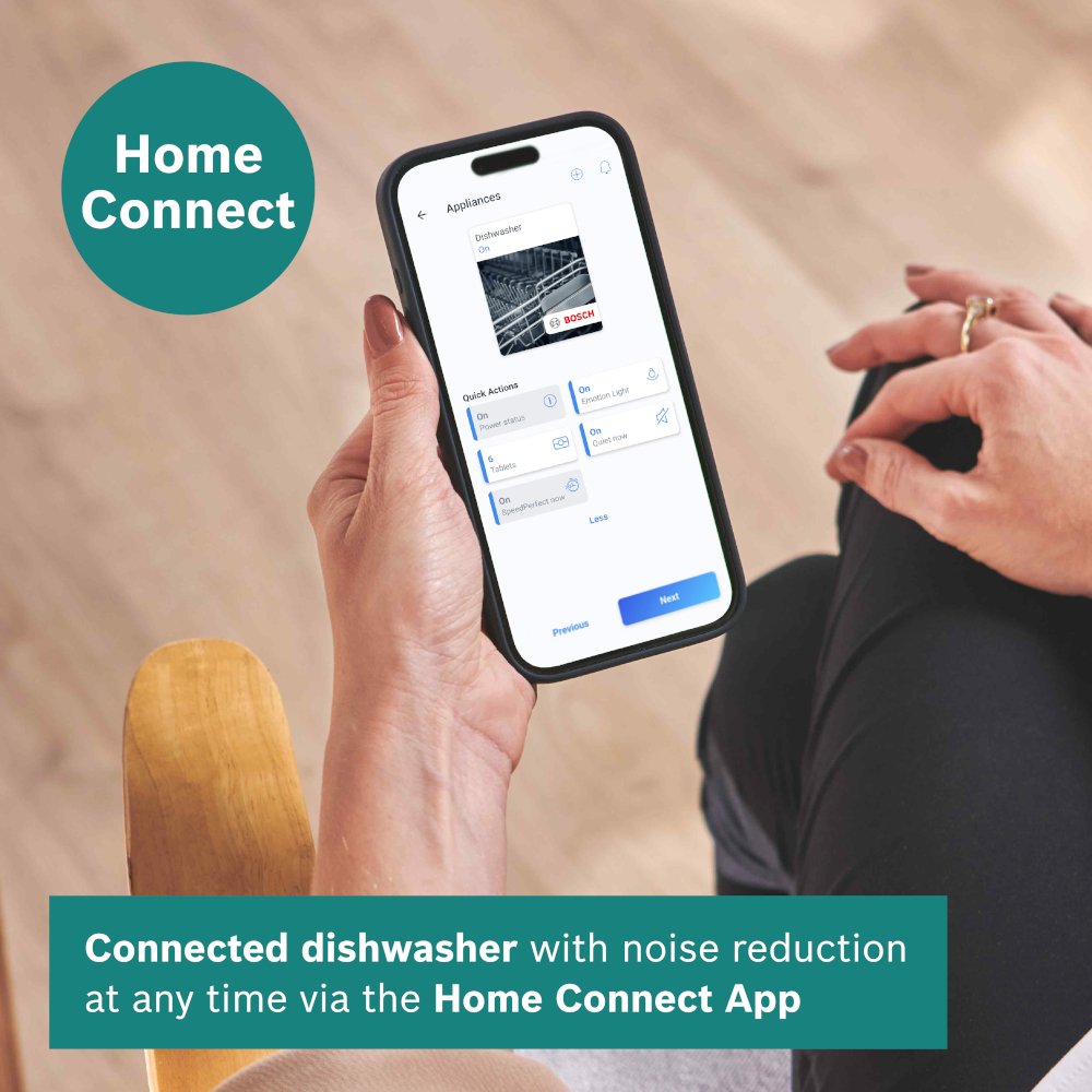 Bosch SMS4EMI06G Series 4 Wifi Connected Freestanding Full Size Dishwasher - Silver Inox with 14 Place Settings Silver