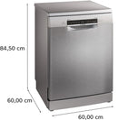 Bosch SMS6ZCI10G Series 6 Freestanding 60cm Full Size Dishwasher with 14 Place Settings Silver Inox Silver