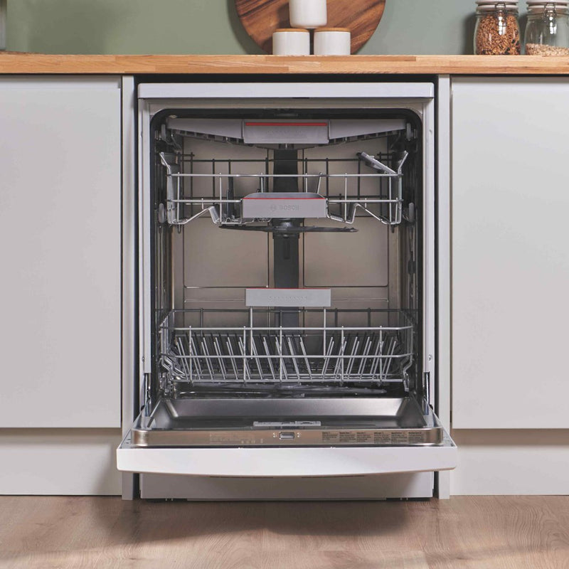 Bosch SMS6ZCW10G Series 6 Freestanding 60cm Full Size Dishwasher with 14 Place Settings White White