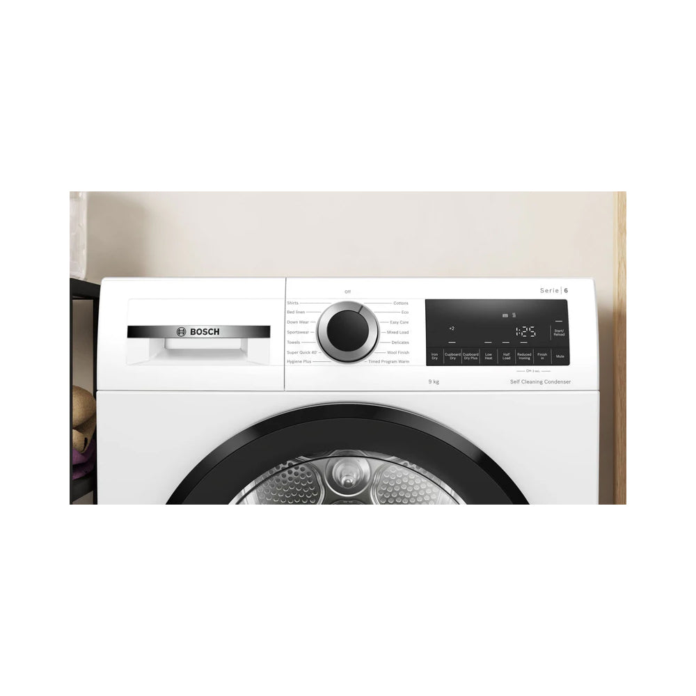 Bosch WQG24502GB Series 6 9kg Heat Pump Tumble Dryer White - A+++ Rated White