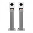 Bowers & Wilkins 607 S3 Bookshelf Speakers White with FS-600 S3 Silver Stands White