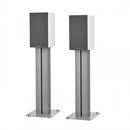 Bowers & Wilkins 607 S3 Bookshelf Speakers White with FS-600 S3 Silver Stands White