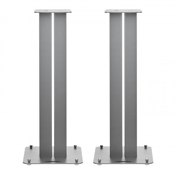 Bowers & Wilkins 607 S3 Bookshelf Speakers White with FS-600 S3 Silver Stands White