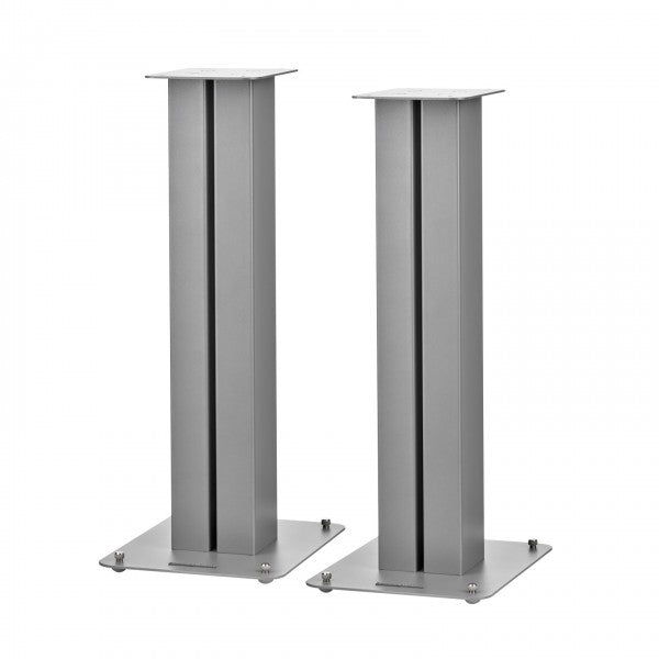 Bowers & Wilkins 607 S3 Bookshelf Speakers White with FS-600 S3 Silver Stands White