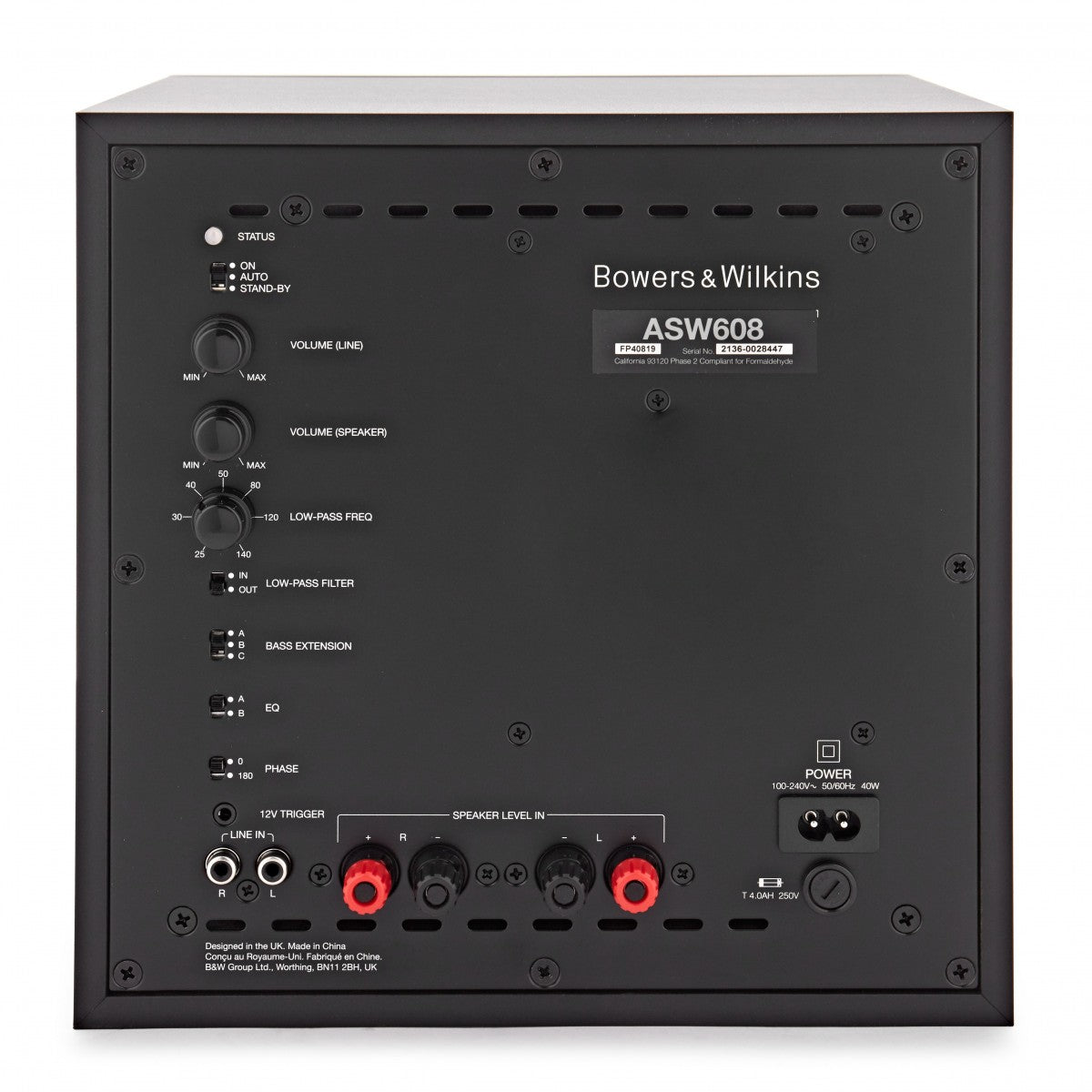 Bowers & Wilkins ASW608 Subwoofer Black Ex-Display Clearance