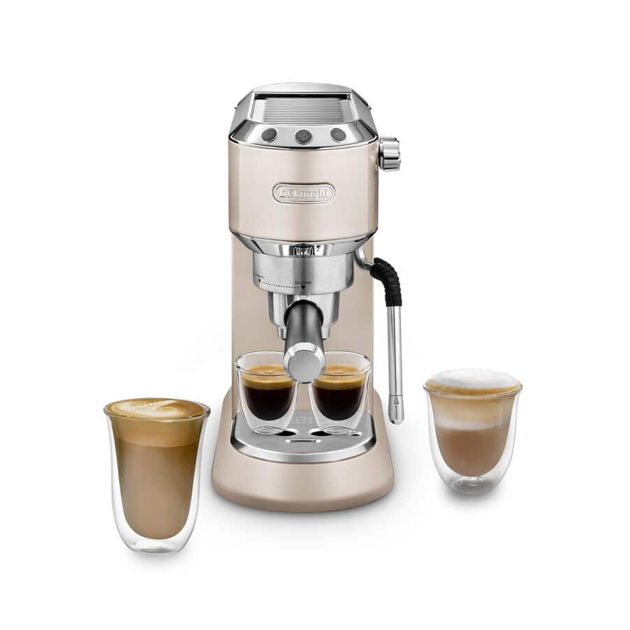 Delonghi EC885.BG Dedica Arte Manual Espresso Coffee maker with new milk frothing function Beige Gold Beige Gold
