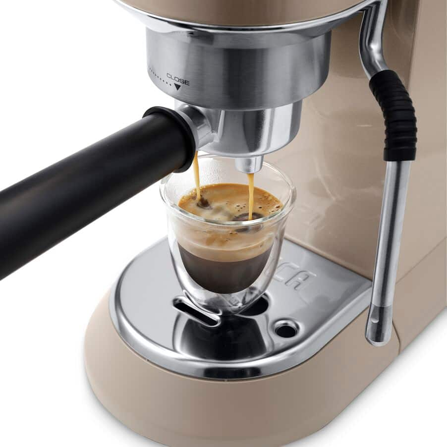 Delonghi EC885.BG Dedica Arte Manual Espresso Coffee maker with new milk frothing function Beige Gold Beige Gold