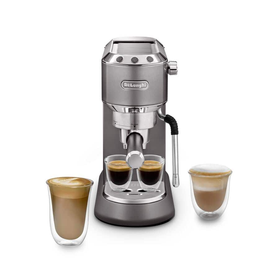 Delonghi EC885.GY Dedica Arte Manual Espresso Coffee maker with new milk frothing function Grey Gray