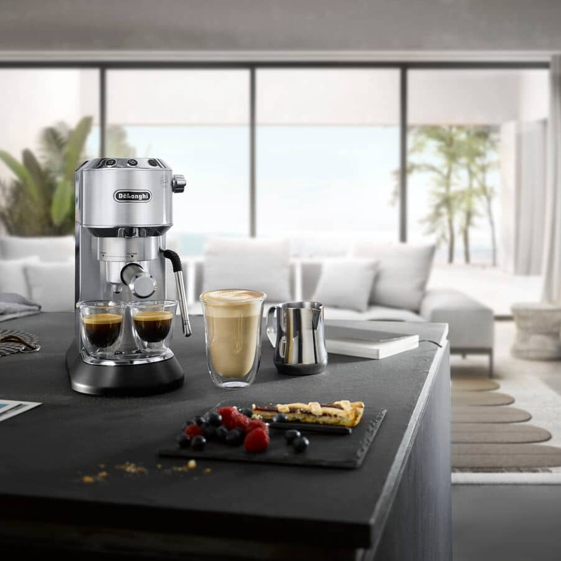 Delonghi EC885.M Dedica Arte Manual Espresso Coffee maker with new milk frothing function Silver Silver