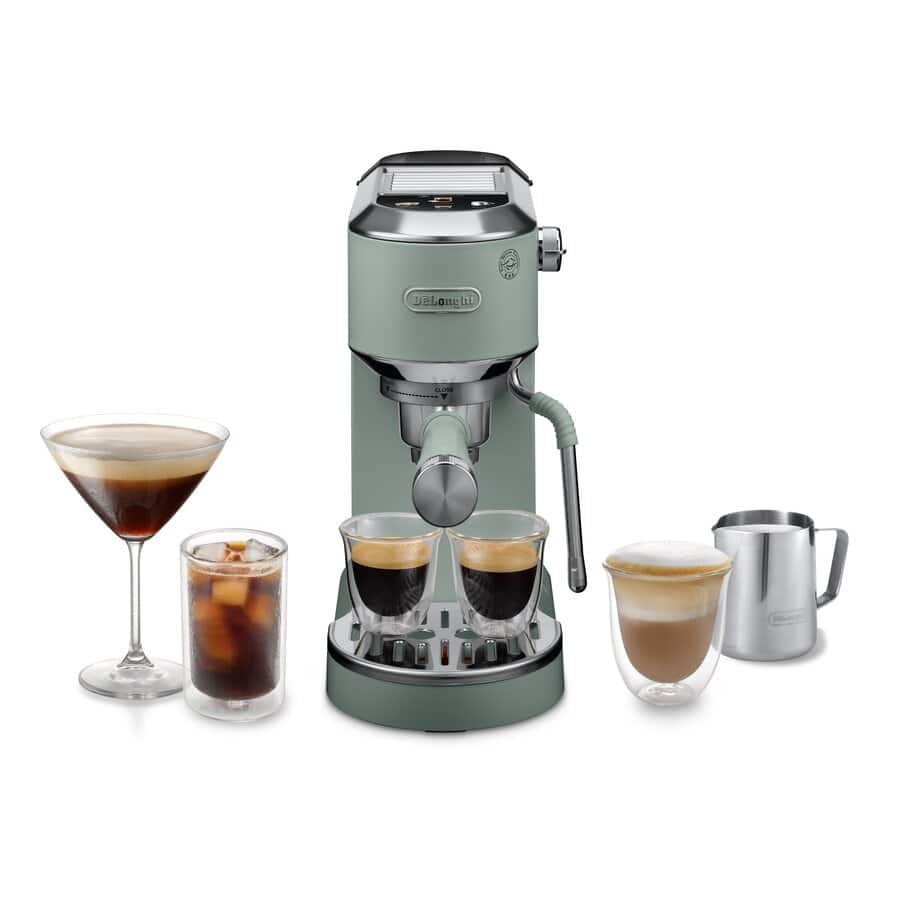 Delonghi EC890.GR Dedica Duo with Advanced Milk Steam Wand Manual Espresso Machine Green Green