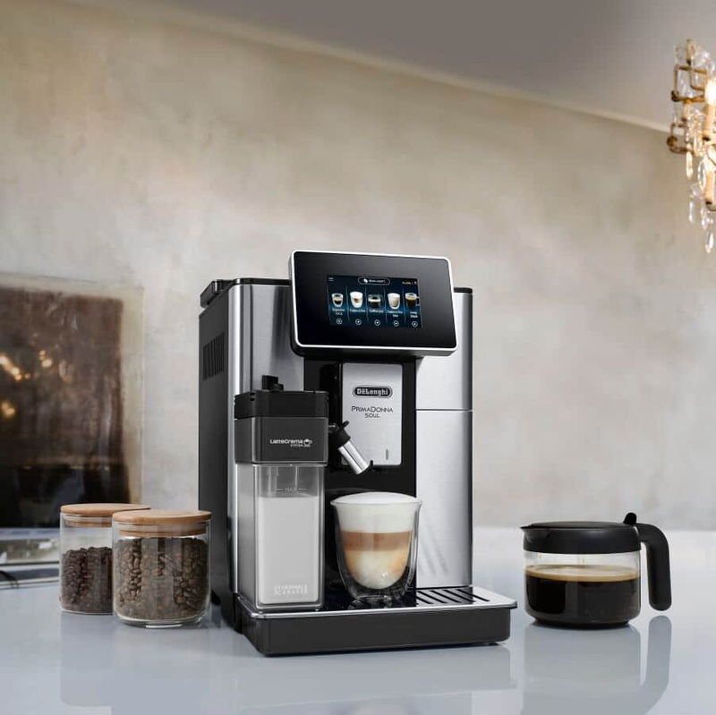 DeLonghi ECAM610.75.M Primadonna Soul Fully Automatic Bean to Cup Coffee Machine Black Silver