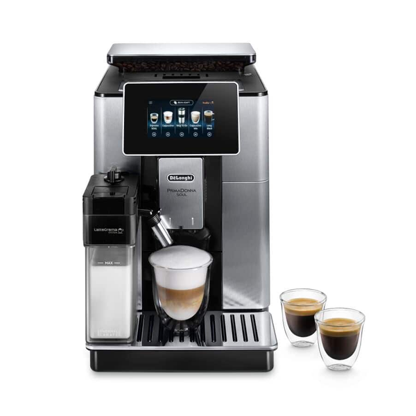 DeLonghi ECAM610.75.M Primadonna Soul Fully Automatic Bean to Cup Coffee Machine Black Silver