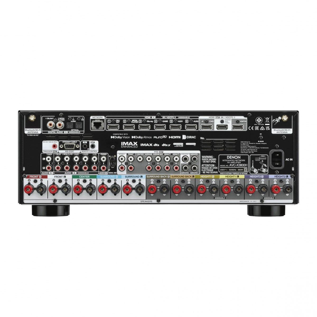 Denon AVC-X3800H 9.4 Ch 180W 8K AV Receiver with Monitor Audio Bronze 300 7G 5.1 Speaker Package