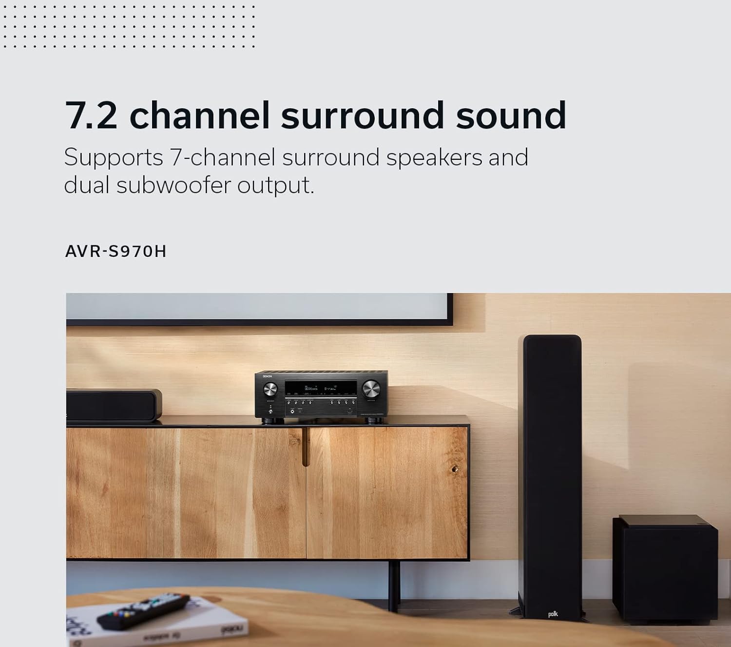 DENON AVR-S970H 7.2 Ch 185W 8K with HEOS Built-in AV Receiver Ex-Display Clearance