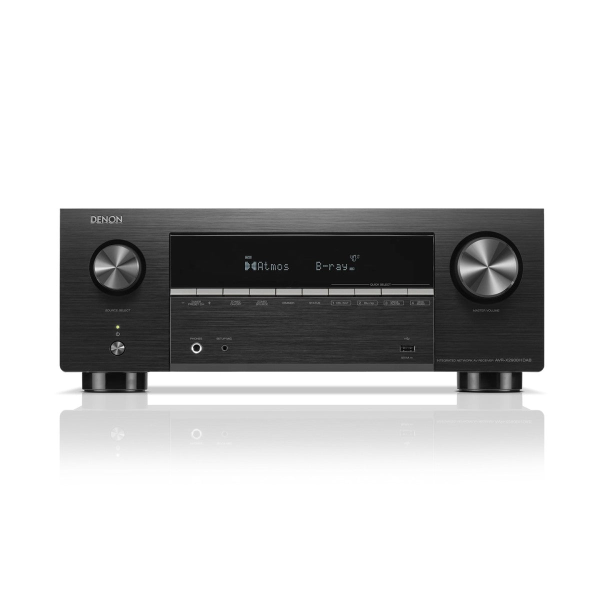Denon AVR-X2900H DAB 7.2 Ch. 8K Dolby Atmos AV Receiver with Wharfedale DX3 HCP 5.1 Black Speaker Package