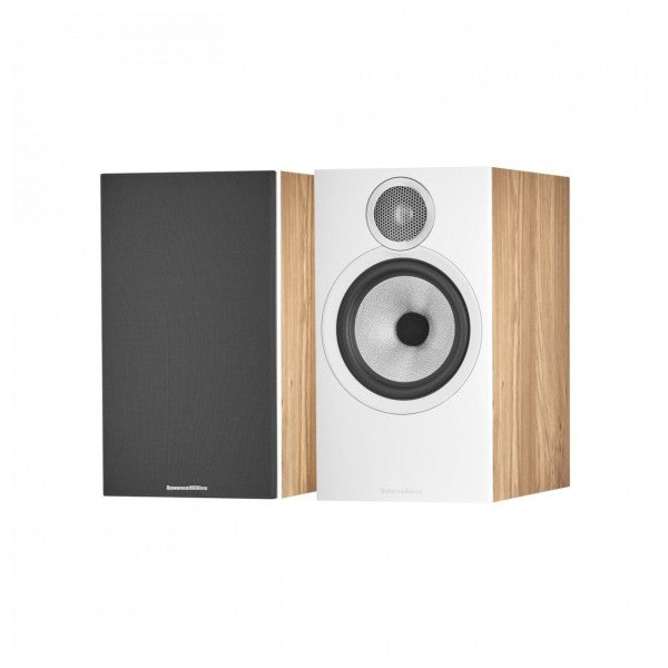 Denon AVRS670H 5.2 Ch 8K AV Receiver with Bowers and Wilkins 606 S3 5.1 Surround Sound Speaker Package Oak Oak