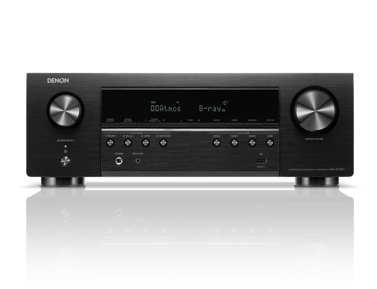 DENON AVRS770H 7.2 Ch 75W 8K AV Receiver With HEOS Built In Black