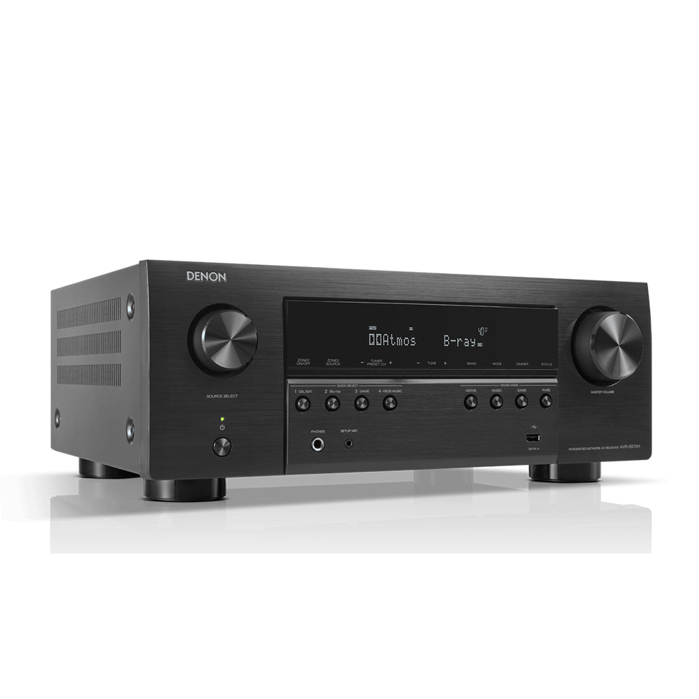 Denon AVRS970H 8K 7.2 Ch Dolby Atmos AV Receiver Black with Wharfedale Diamond 12.1i HCP 5.1 Speaker Package Walnut Walnut