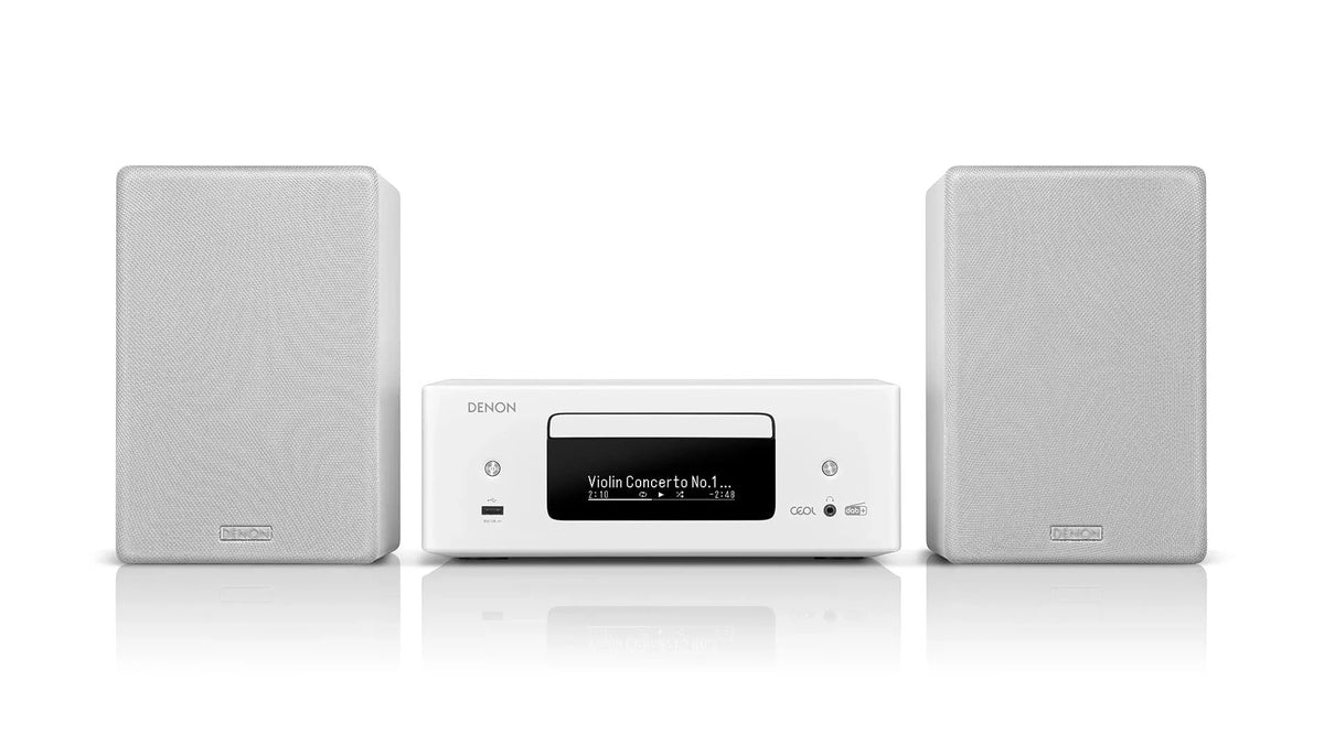 Denon CEOL N12 DAB DAB+ Receiver With SCN10 Speakers Bundle White White