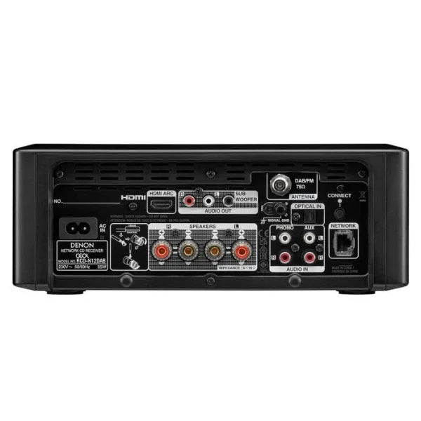 Denon CEOL RCD-N12 DAB+ Hi-Fi System & Monitor Audio Bronze 50 Speakers Pair Black Black