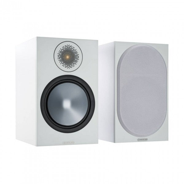 Denon CEOL RCD-N12 DAB+ Hi-Fi System & Monitor Audio Bronze 50 Speakers Pair White White