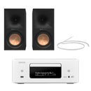 Denon CEOL RCD-N12 DAB+ Hi-Fi System White with Klipsch R-60M Bookshelf Speakers Pair HiFi Package
