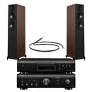 Denon PMA-600NE Amp & DCD-600NE CD Player Black with Wharfedale Diamond 12.3i Floorstanding Speakers Walnut Hi-Fi Bundle