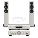 Denon PMA-600NE Amp & DCD-600NE CD Player Silver with Wharfedale Diamond 12.3i Floorstanding Speakers Grey Hi-Fi Bundle