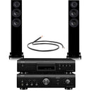 Denon PMA-600NE Amp & DCD-600NE CD Player with Wharfedale Diamond 12.3 Floorstanding Speakers Hi-Fi Bundle Black