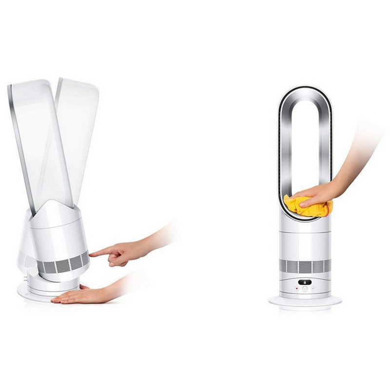 Dyson HF1 Hot+Cool Remote Link Pre-heat heater and Cooling Fan White Nickel Open Box Clearance