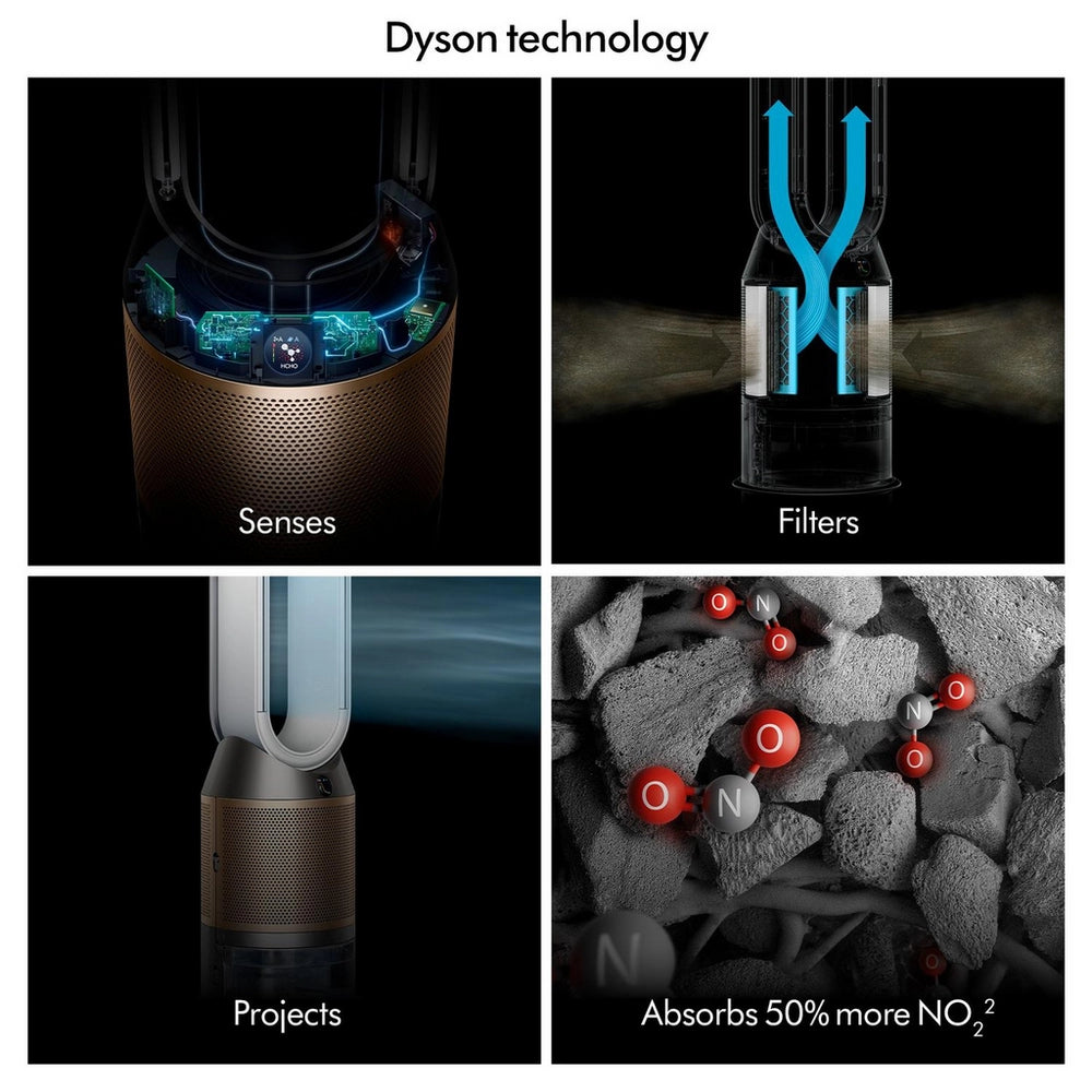 Dyson Purifier Humidify+Cool PH2 De-NOx Purifying Humidifying Fan (White/Gold) - Clearance