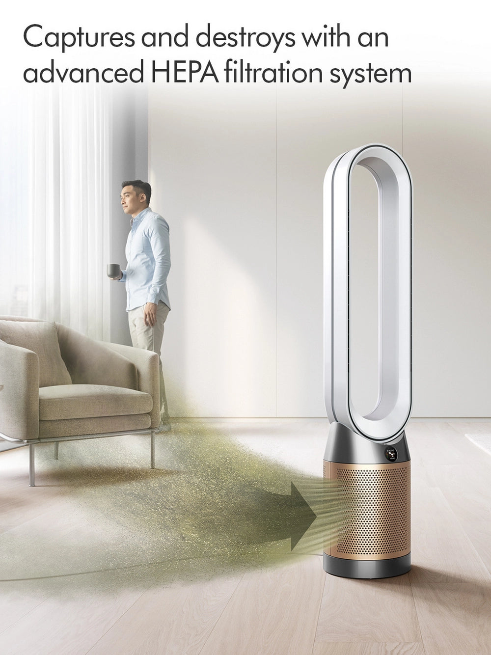 Dyson TP09 Hepa Cool Formaldehyde Air Purifier with 360 Glass Hepa+Carbon Filter White TP09KIT