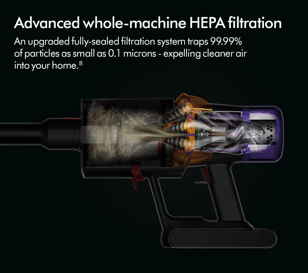 Dyson V15 Detect Total Clean Cordless Vacuum Cleaner Up To 60 Minutes Run Time Black V15TOTALCLEAN23 - CLEARANCE