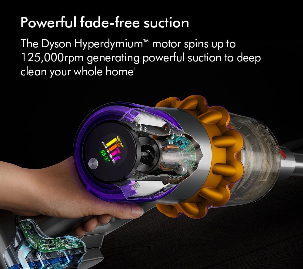 Dyson V15 Detect Total Clean Cordless Vacuum Cleaner Up To 60 Minutes Run Time Black V15TOTALCLEAN23 - CLEARANCE